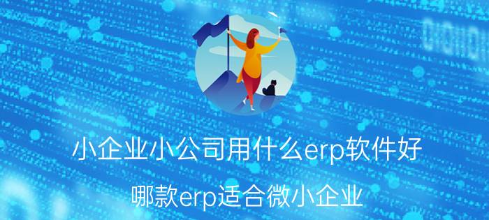 小企业小公司用什么erp软件好 哪款erp适合微小企业？